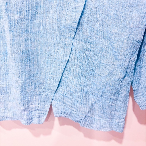 LIV BY HABITAT Blue linen tunic with cowl collar | Relaxed coastal | Medium * - Picture 7 of 8